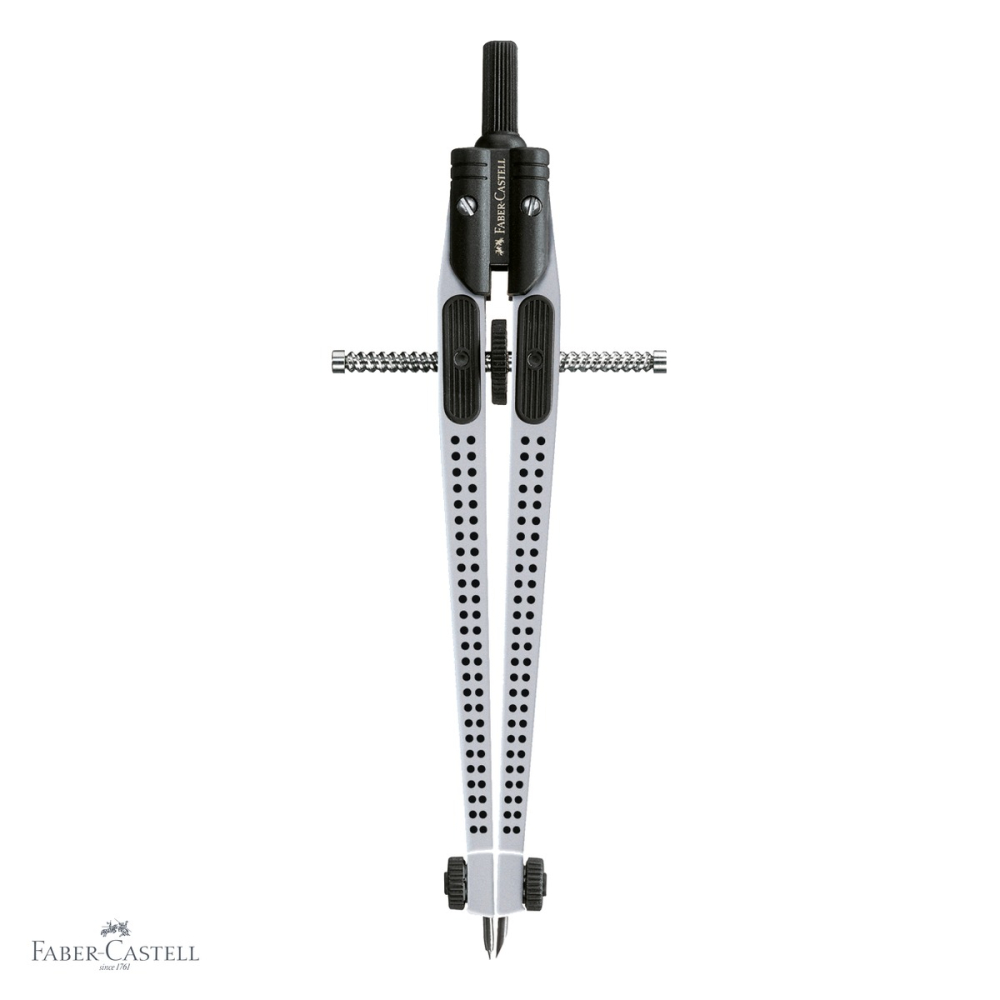 Compas Faber-Castell Quick-Set Grip, mecanism de blocare si rotita de derulare, argintiu, pentru studenti [4]