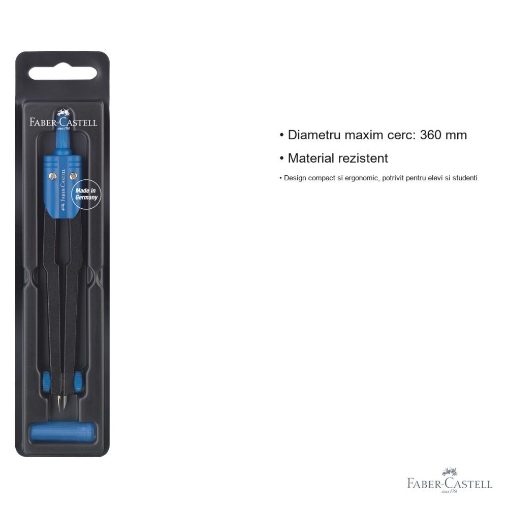 Compas mic Faber-Castell College, design ergonomic compact, pentru elevi si studenti [3]