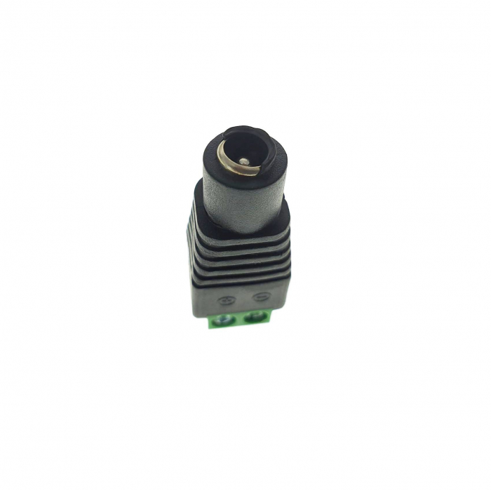 Conector mufa alimentare DC 2.1 x 5.5 mm mama la terminal 2 pini pentru banda led, UTP, sistem camere [2]