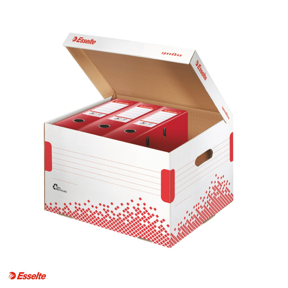 Container arhivare si transport Esselte Speedbox, pentru biblioraft, carton, alb [4]