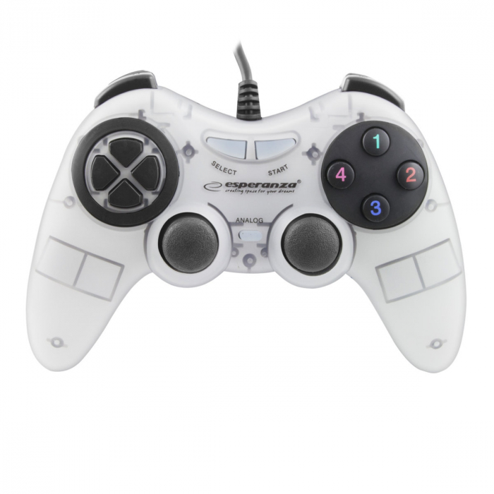 Controller Esperanza EGG105W Fighter, cu vibratii, PC, Alb [3]