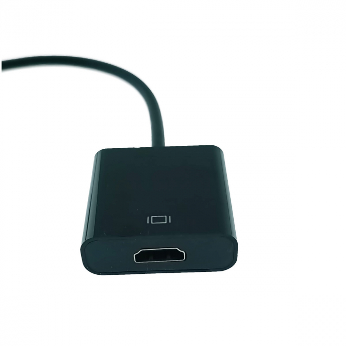 Convertor adaptor Displayport DP tata la HDMI mama, 1080p la 60Hz, cablu 15cm, negru [2]
