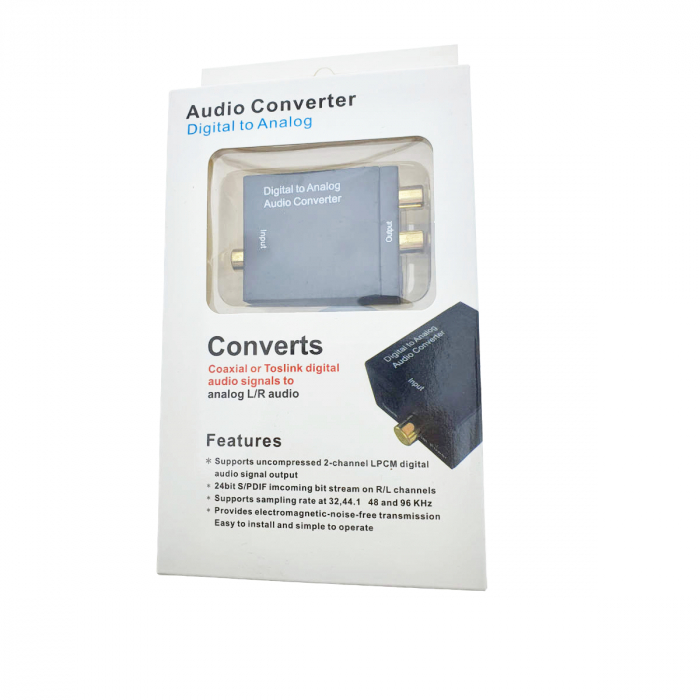 Convertor audio digital - analog, cu alimentator 5V DC inclus, negru [5]