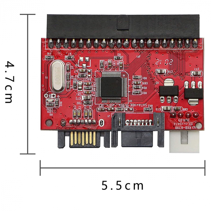 Convertor placa adaptor IDE 40 pini la SATA, cu cabluri, transmisie bidirectionala [6]