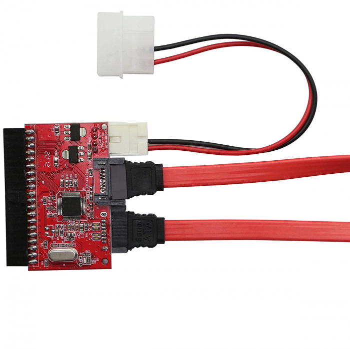 Convertor placa adaptor IDE 40 pini la SATA, cu cabluri, transmisie bidirectionala [7]