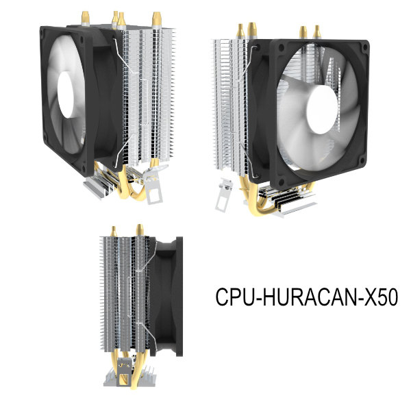 Cooler CPU, Gembird Huracan X50, 90 x 25 mm, 34 CFM, 1800 RPM, 28 dB, conector 3 pini [4]
