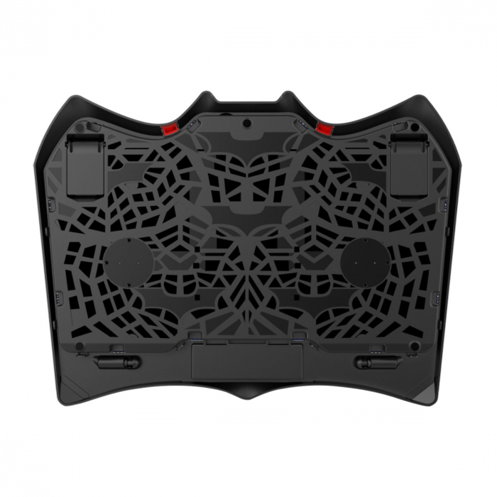 Cooler Laptop Esperanza Buran, iluminare Led, 4 ventilatoare, 2 port USB, pozitie reglabila, negru [3]