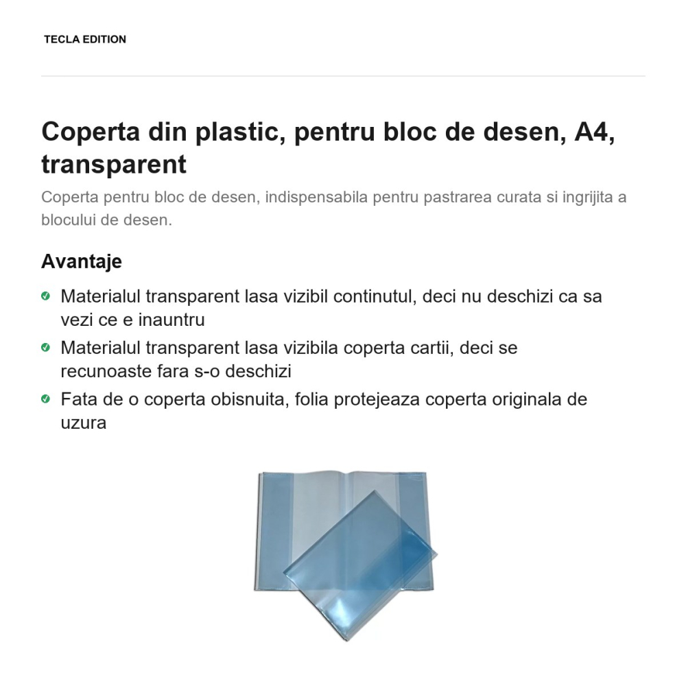 Coperta din plastic, pentru bloc de desen, A4, transparent [2]