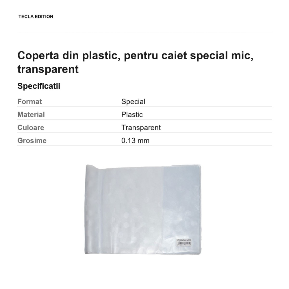 Coperta din plastic, pentru caiet special mic, transparent [3]