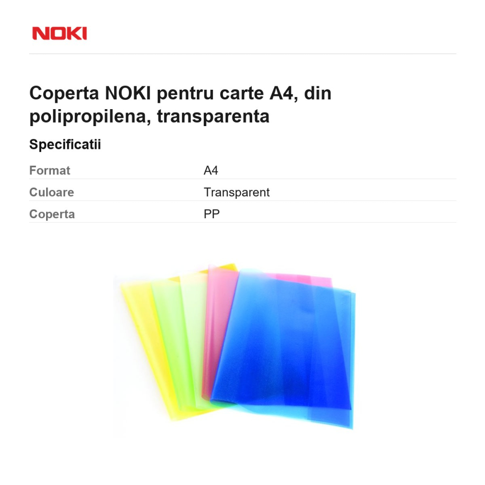 Coperta NOKI pentru carte A4, din polipropilena, transparenta [3]