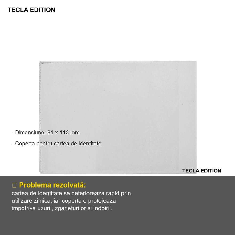 Coperta protectie carte de identitate Tecla Edition, format 81x113 mm, pentru organizare documente personale [2]