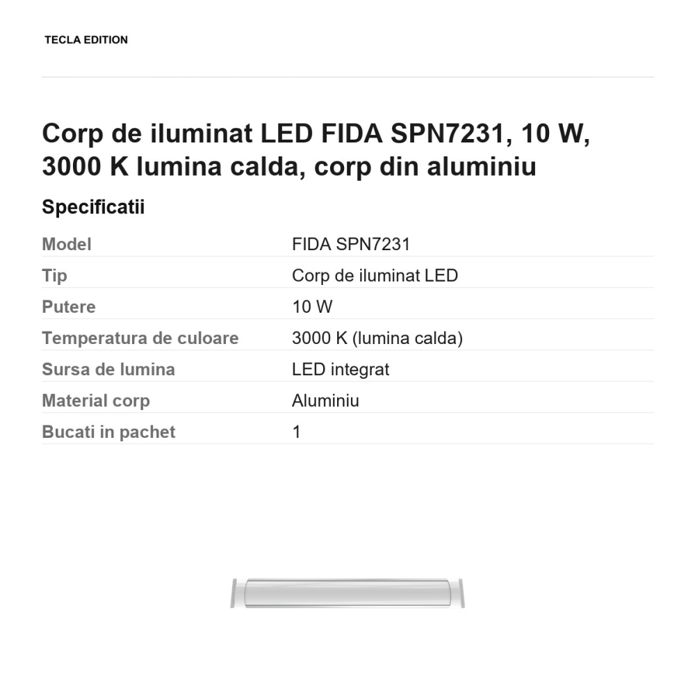 Corp de iluminat LED FIDA SPN7231, 10 W, 3000 K lumina calda, corp din aluminiu [3]