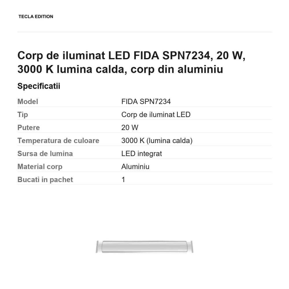 Corp de iluminat LED FIDA SPN7234, 20 W, 3000 K lumina calda, corp din aluminiu [3]