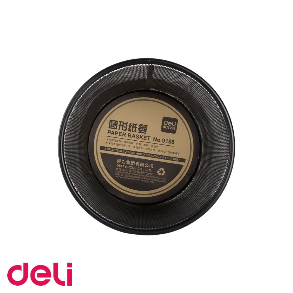 Cos de birou mic Deli, plasa metalica mesh, negru, 10 litri, organizare documente si accesorii [4]