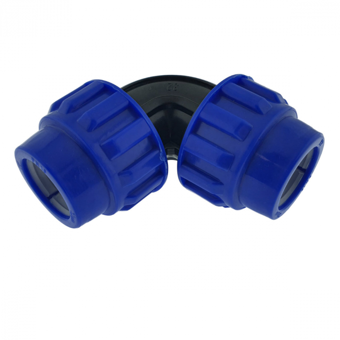Cot racord hidraulic PEHD 32mm 90 Grade, piulita dubla, presiune 16 bar, pentru apa potabila si irigatii [3]