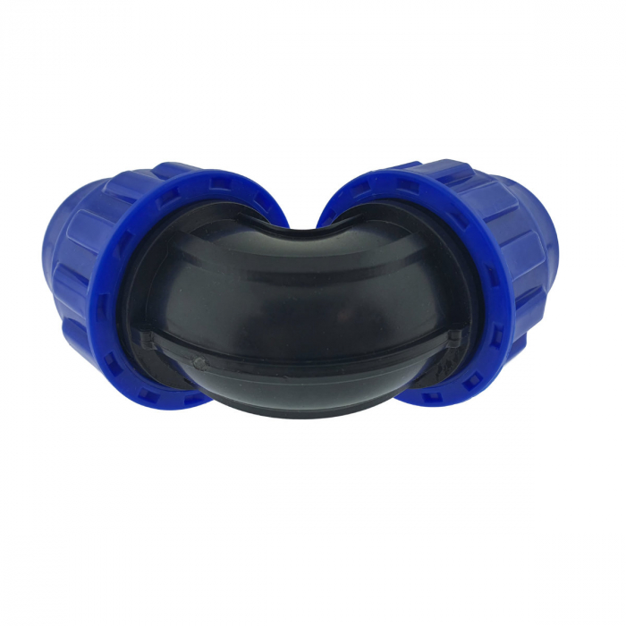 Cot racord hidraulic PEHD 32mm 90 Grade, piulita dubla, presiune 16 bar, pentru apa potabila si irigatii [5]
