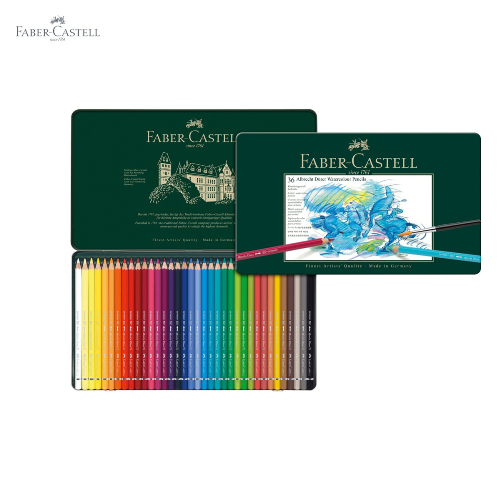 Creioane colorate acuarela Faber-Castell Albrecht Durer, 36 culori, cutie metalica, pentru artisti profesionisti [5]