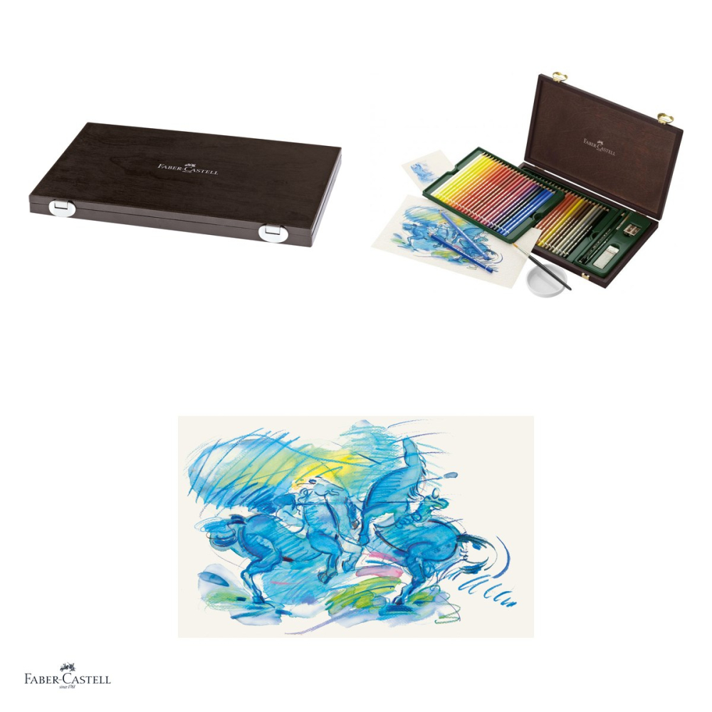 Creioane colorate acuarela Faber-Castell Albrecht Durer, cutie de lemn cu 48 culori, mina solubila in apa (acuarela), mina 3,8 mm, pigmenti rezistenti la lumina, lipire SV [4]