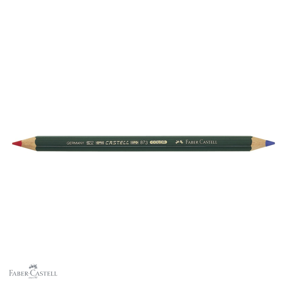 Creion bicolor Faber-Castell Castell Color B73, mina groasa albastru-rosu, pentru scriere si marcare [4]