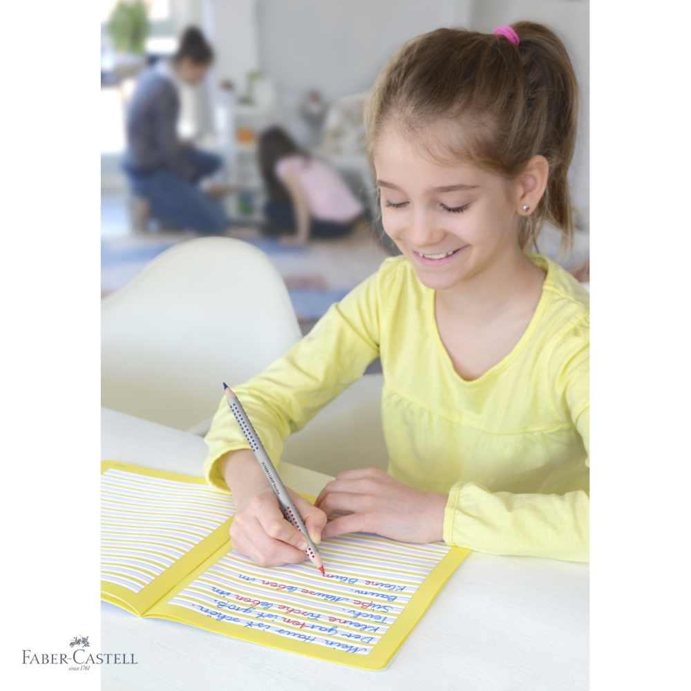 Creion bicolor rosu-albastru Faber-Castell, mina dubla colorata, pentru scoala si birou [4]