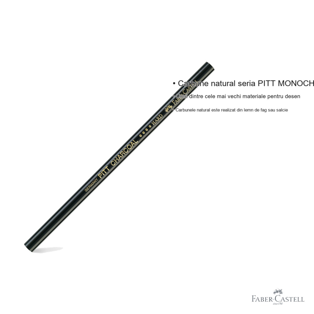 Creion carbune natural Faber-Castell Pitt Monochrome, grad dur, pentru desen artistic [3]