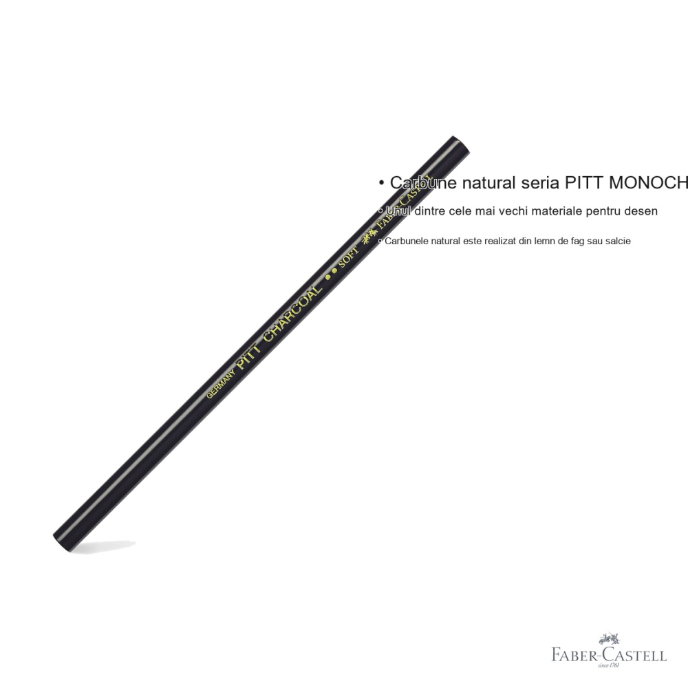 Creion carbune natural Faber-Castell Pitt Monochrome, grad soft, pentru desen artistic [3]