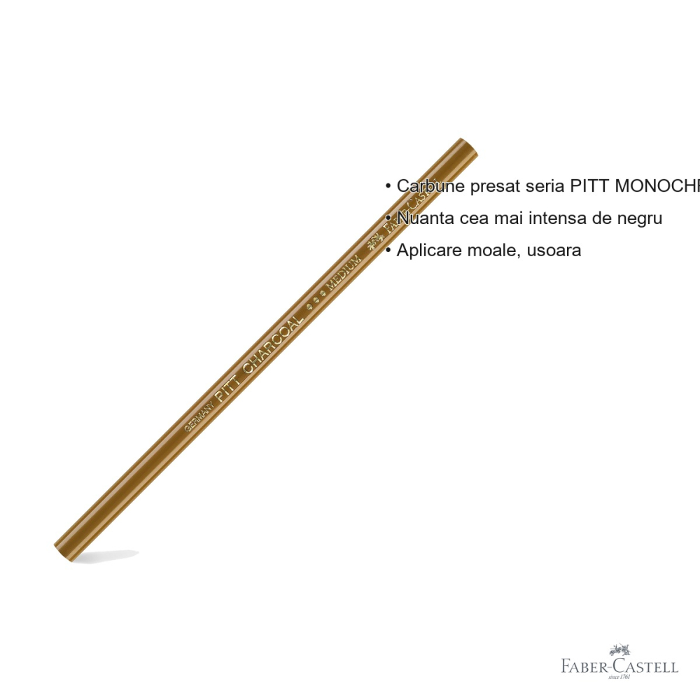 Creion carbune presat Faber-Castell Pitt Monochrome, duritate medie, pentru desen artistic [3]