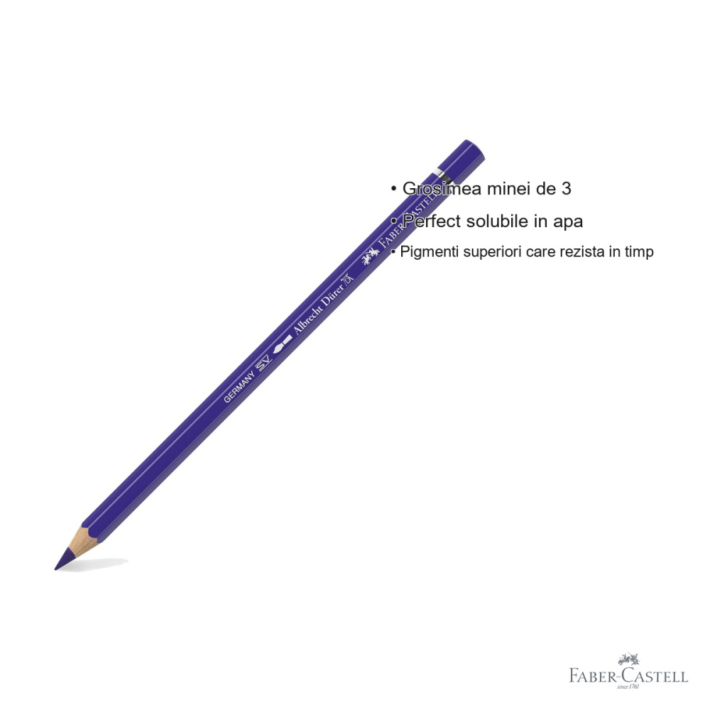 Creion colorat acuarela Faber-Castell Albrecht Durer 137 violet albastru, mina 3.8mm, pentru artisti profesionisti [3]