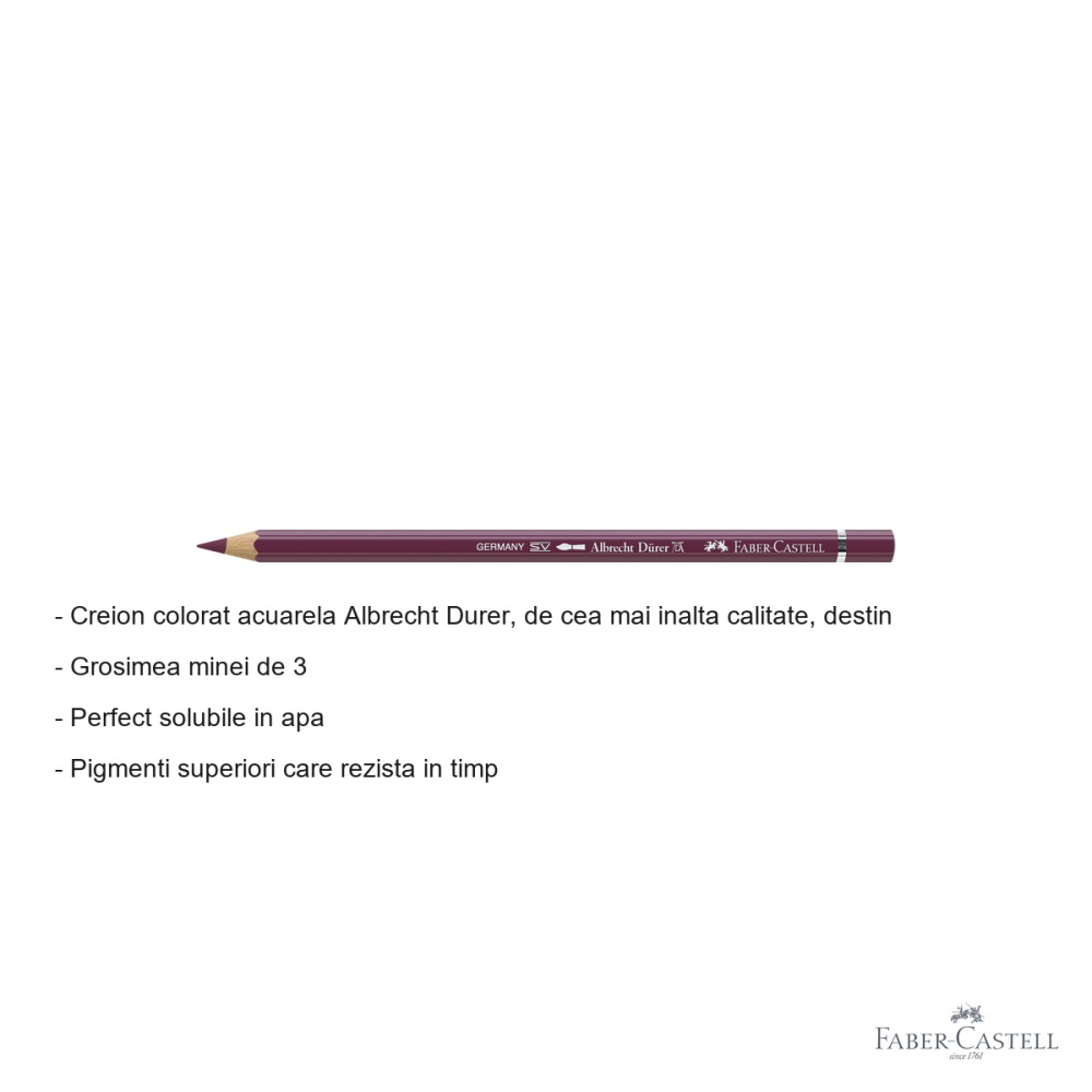 Creion colorat acuarela Faber-Castell Albrecht Durer 194 red-violet, pentru artisti profesionisti [2]