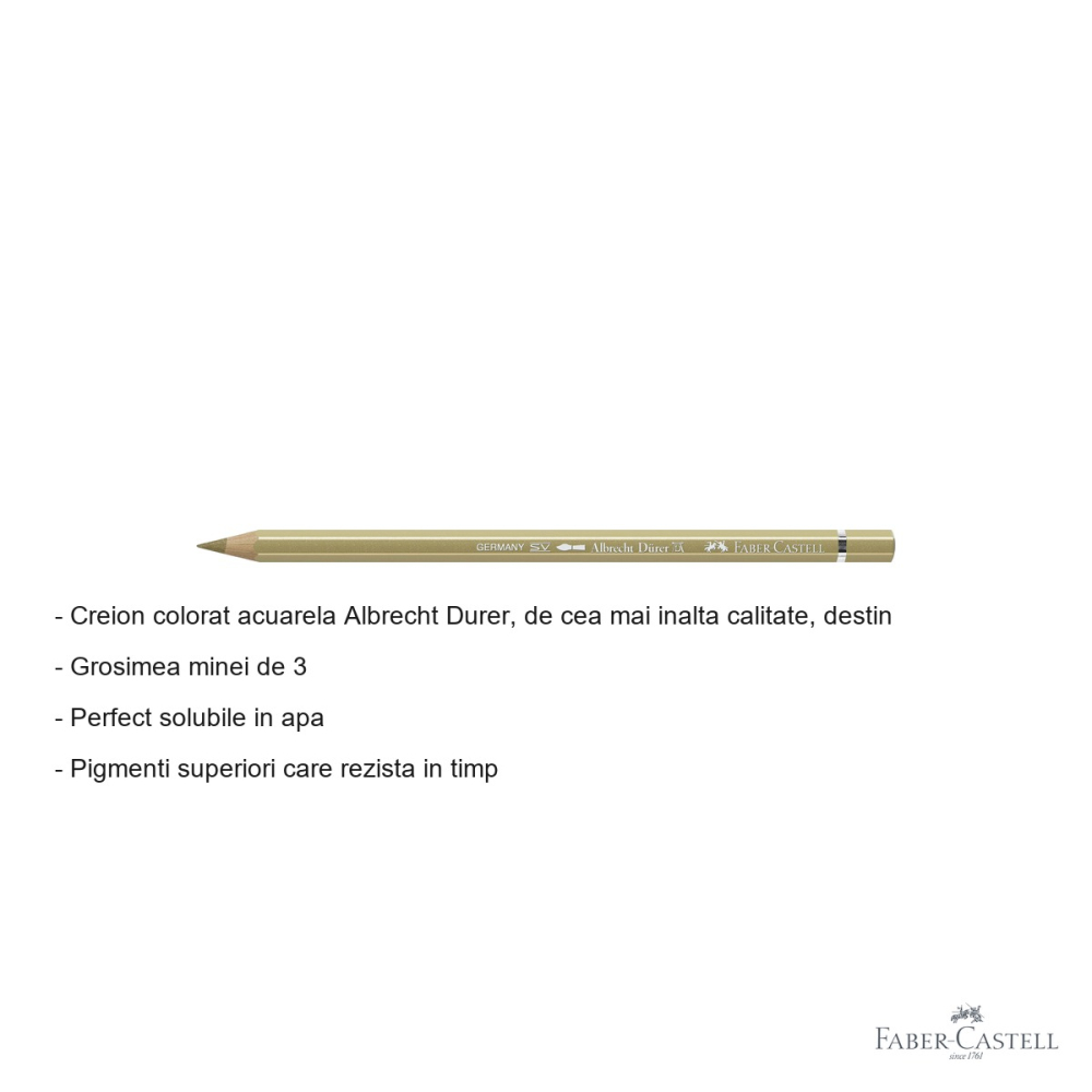 Creion colorat acuarela Faber-Castell Albrecht Durer 250 auriu, mina 3.8mm, pentru artisti [2]