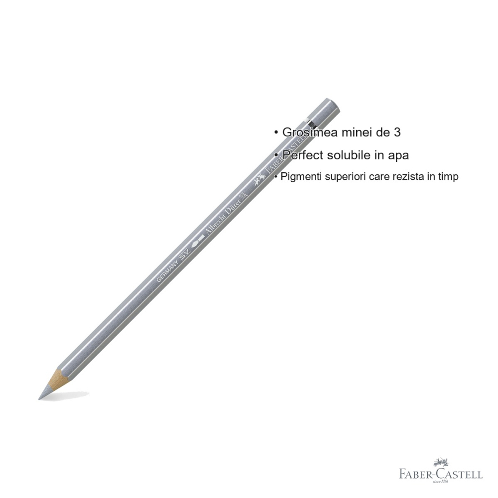Creion colorat acuarela Faber-Castell Albrecht Durer 251 argintiu, mina 3.8mm, pentru artisti profesionisti [3]
