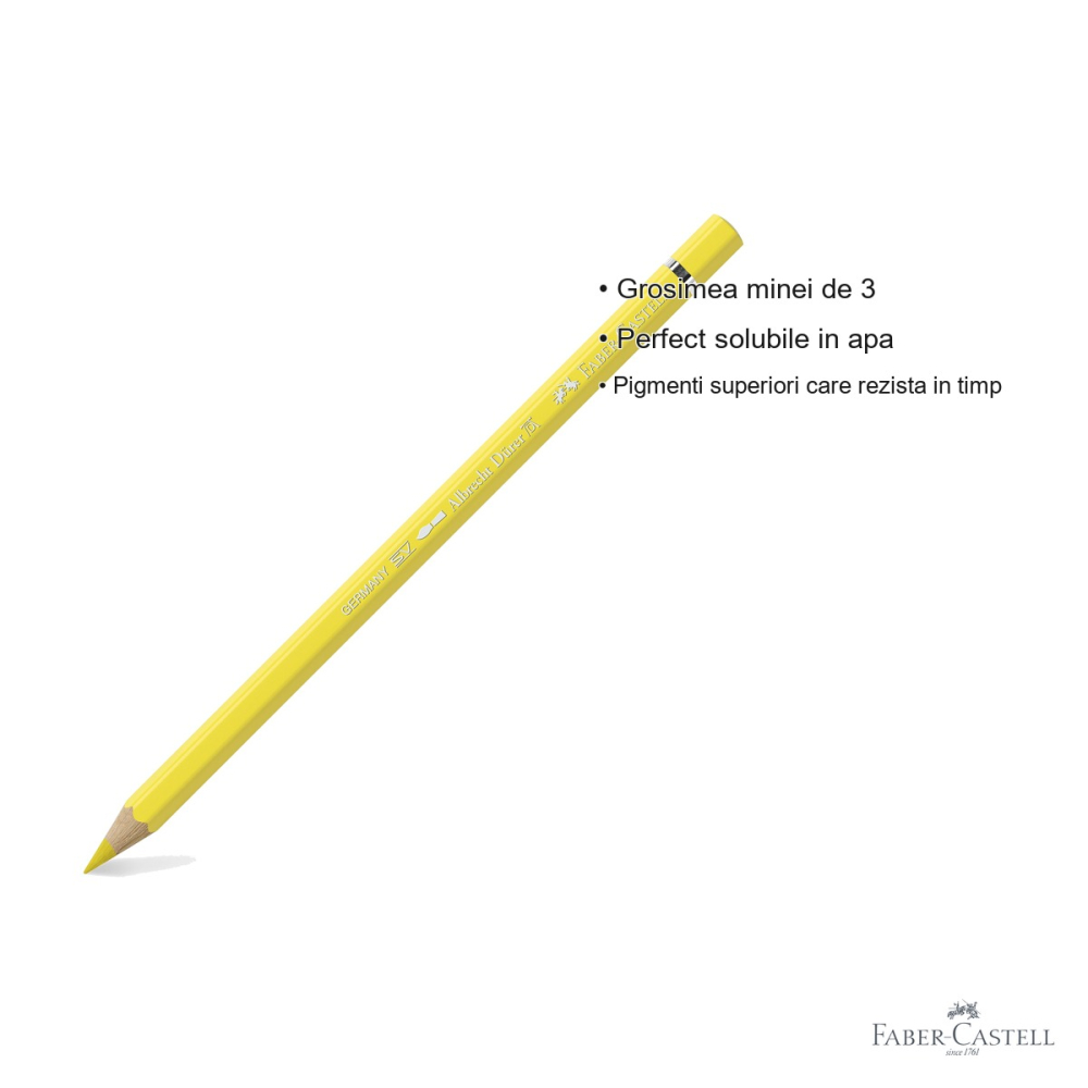 Creion colorat acuarela Faber-Castell Albrecht Durer galben cadmium deschis 104, mina 3.8mm, pentru artisti profesionisti [3]