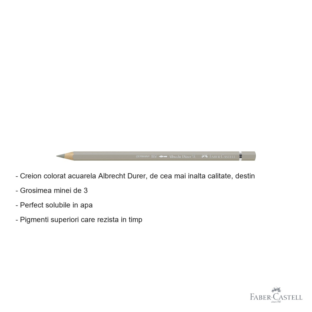 Creion colorat acuarela Faber-Castell Albrecht Durer gri cald III, mina 3.8mm, pentru artisti profesionisti [2]