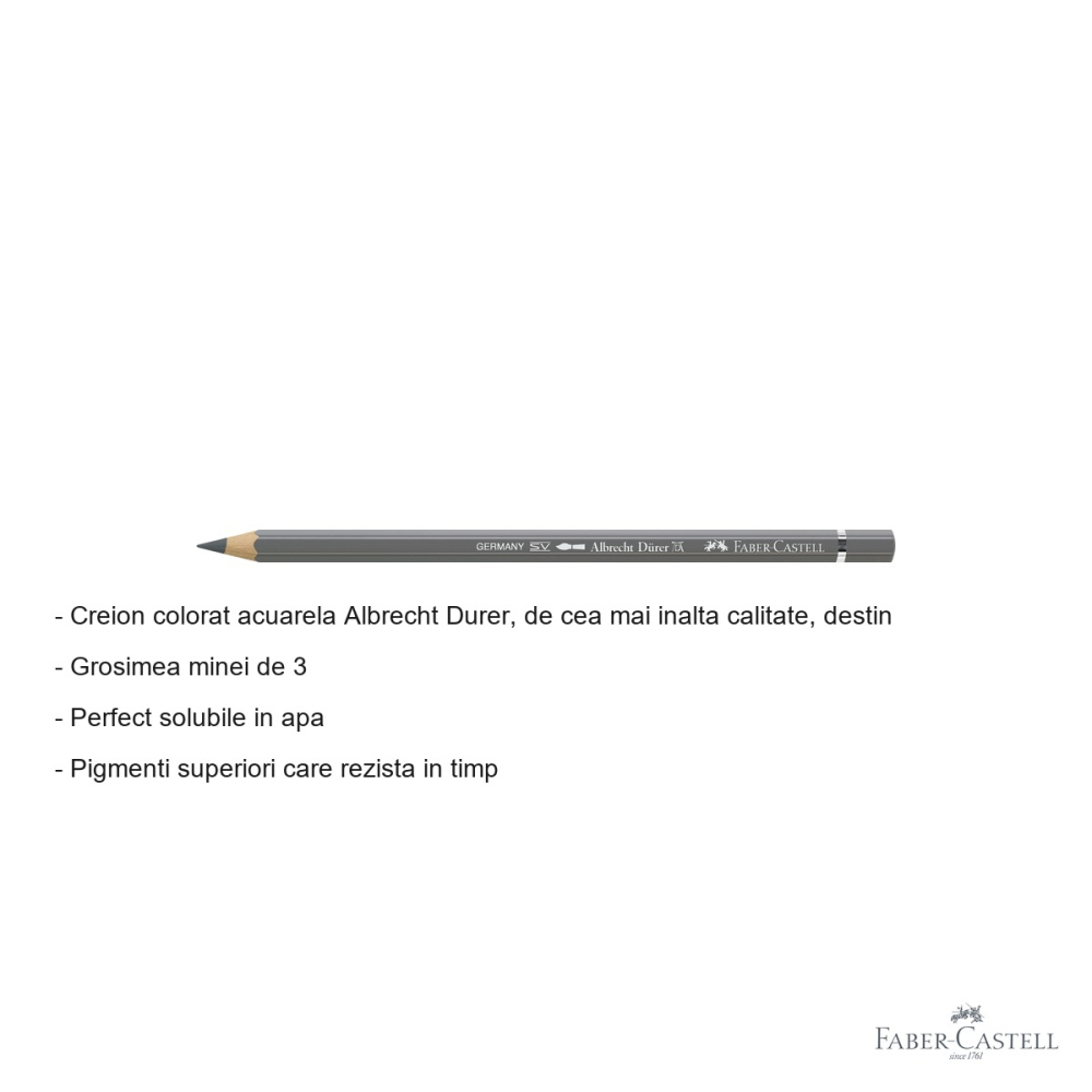 Creion colorat acuarela Faber-Castell Albrecht Durer gri cald V, mina 3.8mm, pentru artisti profesionisti [2]