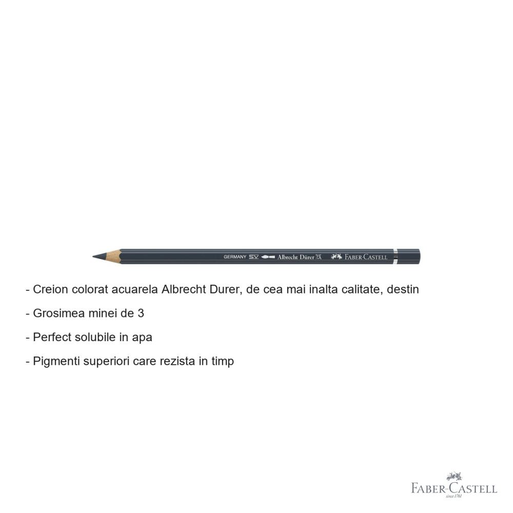 Creion colorat acuarela Faber-Castell Albrecht Durer gri Payne 181, pentru artisti profesionisti [2]