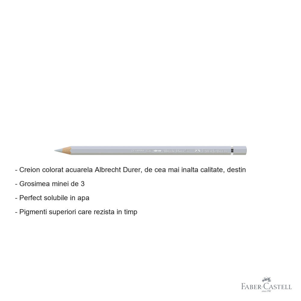 Creion colorat acuarela Faber-Castell Albrecht Durer gri rece II 231, mina 3.8mm, pentru artisti [2]