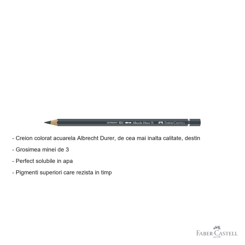 Creion colorat acuarela Faber-Castell Albrecht Durer, gri rece VI 235, mina 3.8mm, pentru artisti profesionisti [2]