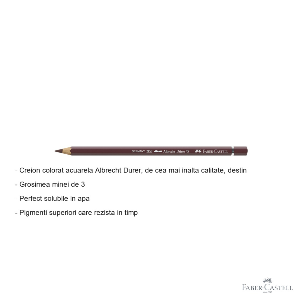Creion colorat acuarela Faber-Castell Albrecht Durer, maro-violet 263, mina 3.8mm, pentru artisti [2]