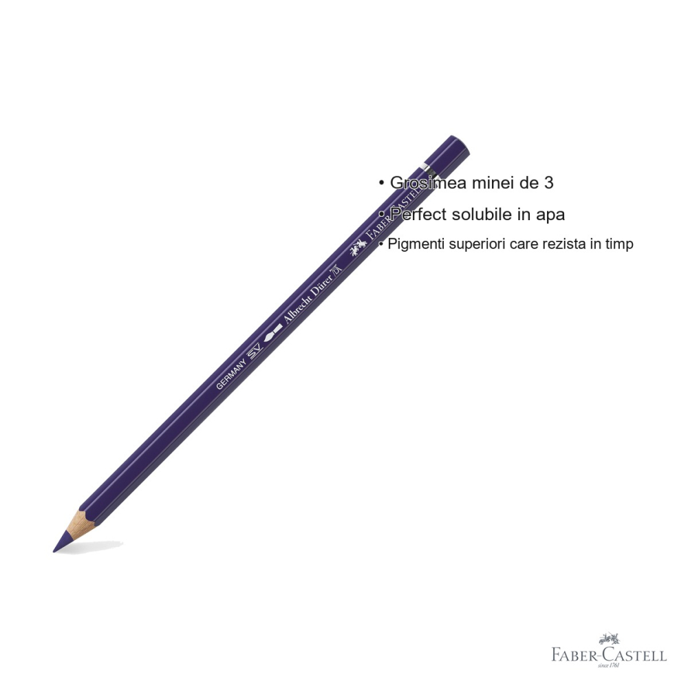 Creion colorat acuarela Faber-Castell Albrecht Durer mov 249, mina 3.8mm, pentru artisti profesionisti [3]