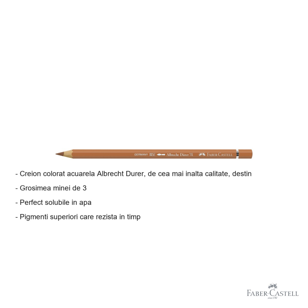 Creion colorat acuarela Faber-Castell Albrecht Durer, ocru 187, mina 3.8mm, pentru artisti [2]