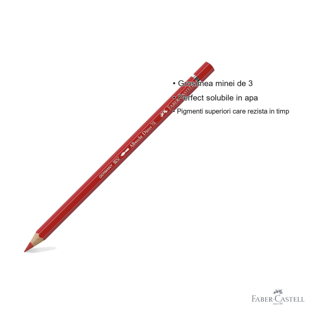 Creion colorat acuarela Faber-Castell Albrecht Durer rosu purpuriu 118, mina 3.8mm, pentru artisti [3]