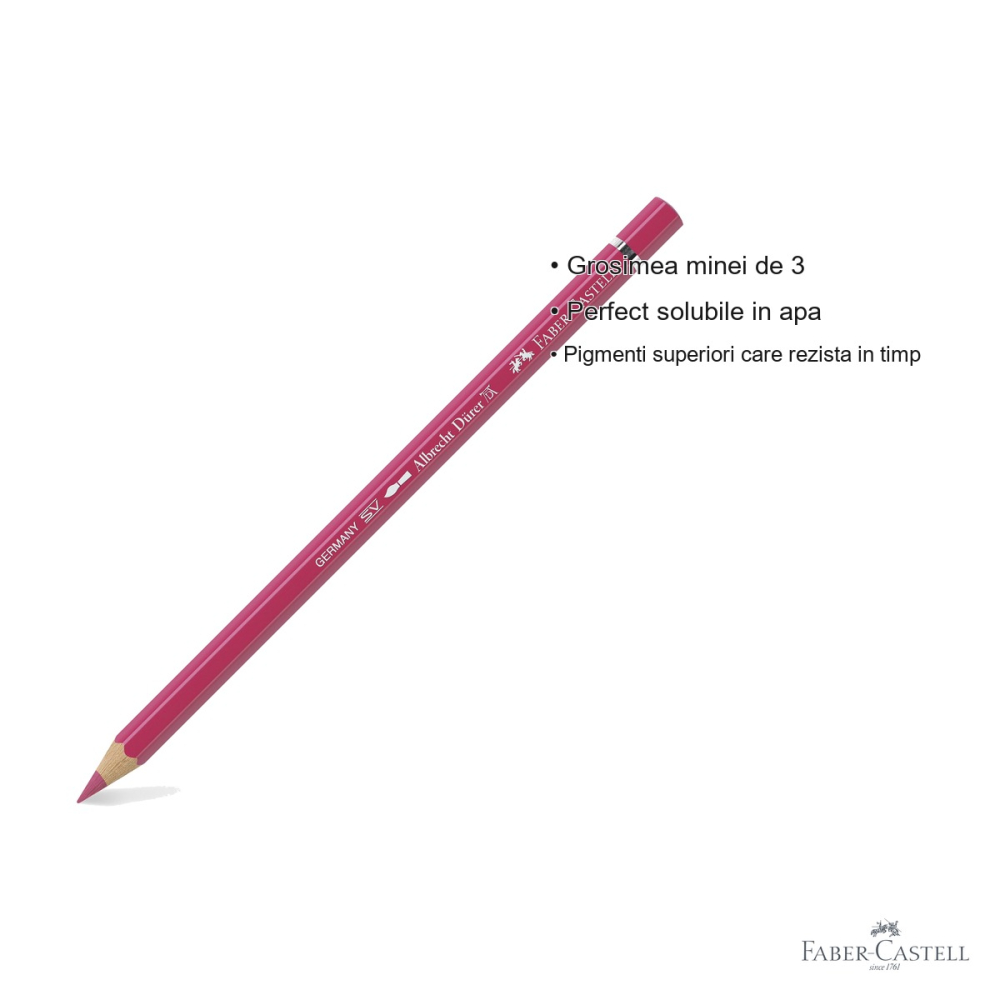 Creion colorat acuarela Faber-Castell Albrecht Durer, roze carmin 124, pentru artisti profesionisti [3]