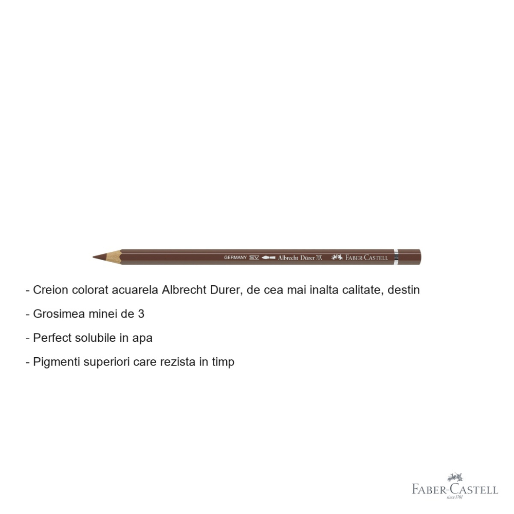 Creion colorat acuarela Faber-Castell Albrecht Durer, siena 283, mina 3.8mm, pentru artisti profesionisti [2]
