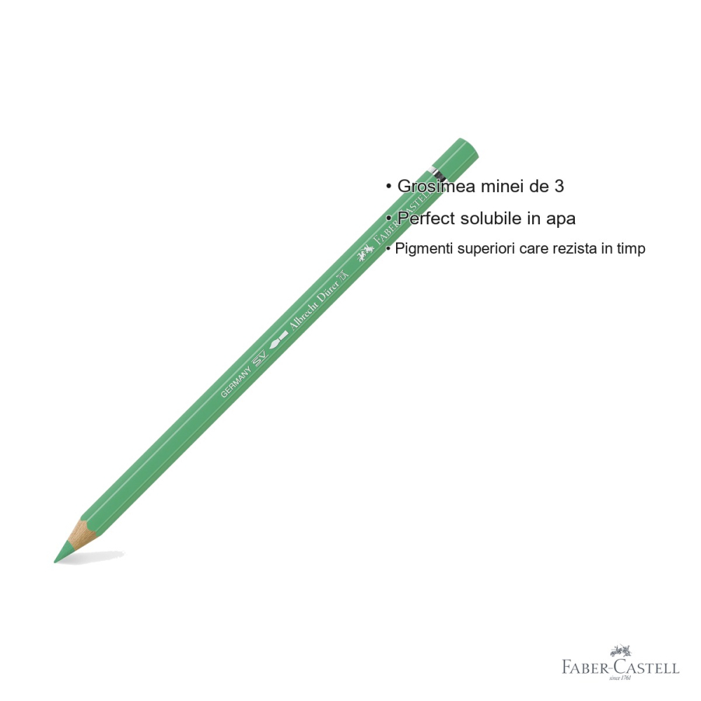 Creion colorat acuarela Faber-Castell Albrecht Durer verde deschis 162, mina 3.8mm, pentru artisti [3]