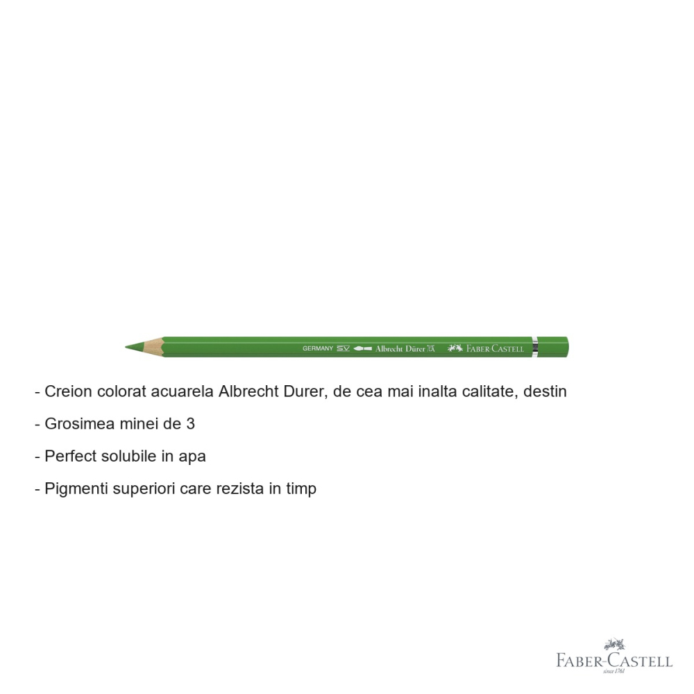 Creion colorat acuarela Faber-Castell Albrecht Durer verde frunza 112, pentru artisti profesionisti [2]