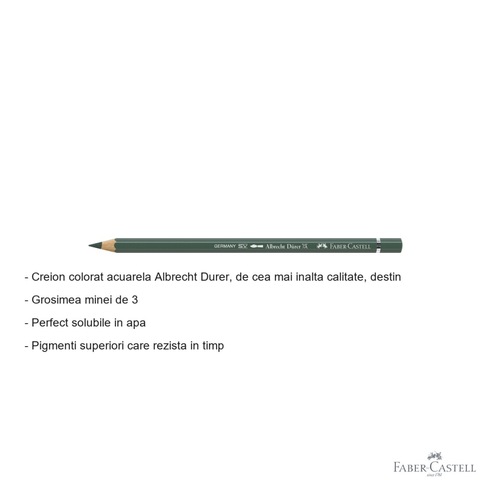 Creion colorat acuarela Faber-Castell Albrecht Durer, verde ienupar 165, pentru artisti profesionisti [2]