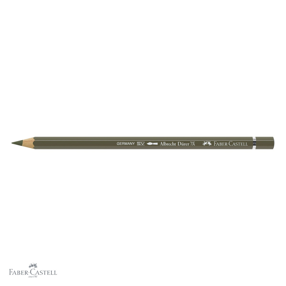 Creion colorat acuarela Faber-Castell Albrecht Durer verde-oliv galbui 173, mina 3.8mm, pentru artisti [4]