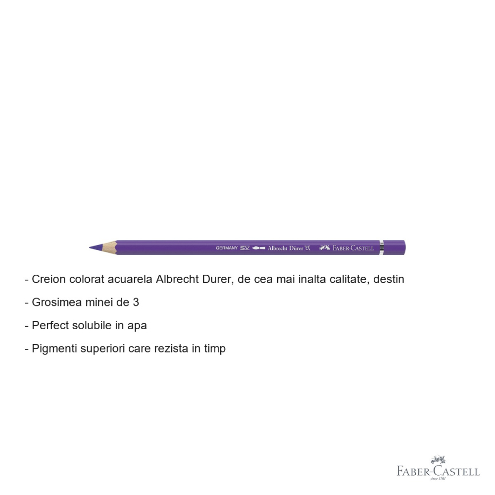 Creion colorat acuarela Faber-Castell Albrecht Durer violet purpuriu 136, pentru artisti profesionisti [2]