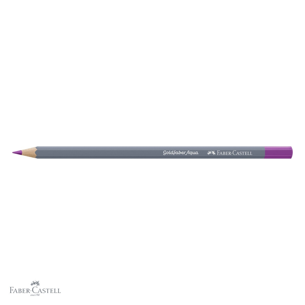 Creion colorat acuarela Faber-Castell Goldfaber 125, roz purpuriu mediu, solubil in apa [4]