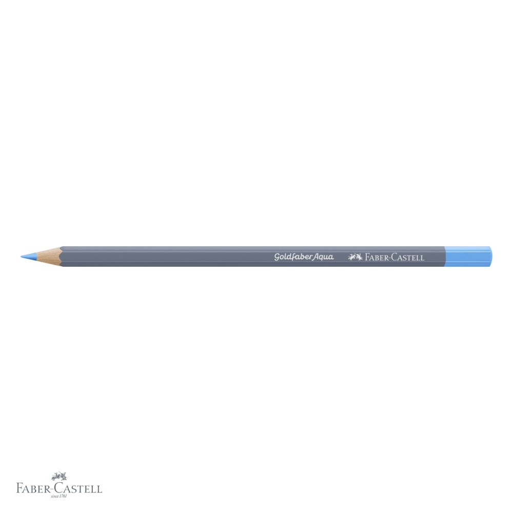 Creion colorat acuarela Faber-Castell Goldfaber 147 bleu deschis, mina 3.3mm, solubil in apa [4]